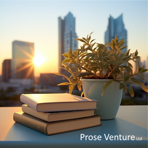 Small pile of books in an office by Troxiforce and Midjourney